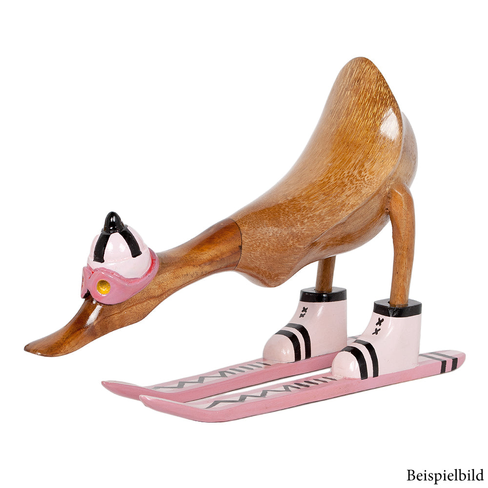 Deko-Figur DUCK SKI Bambus