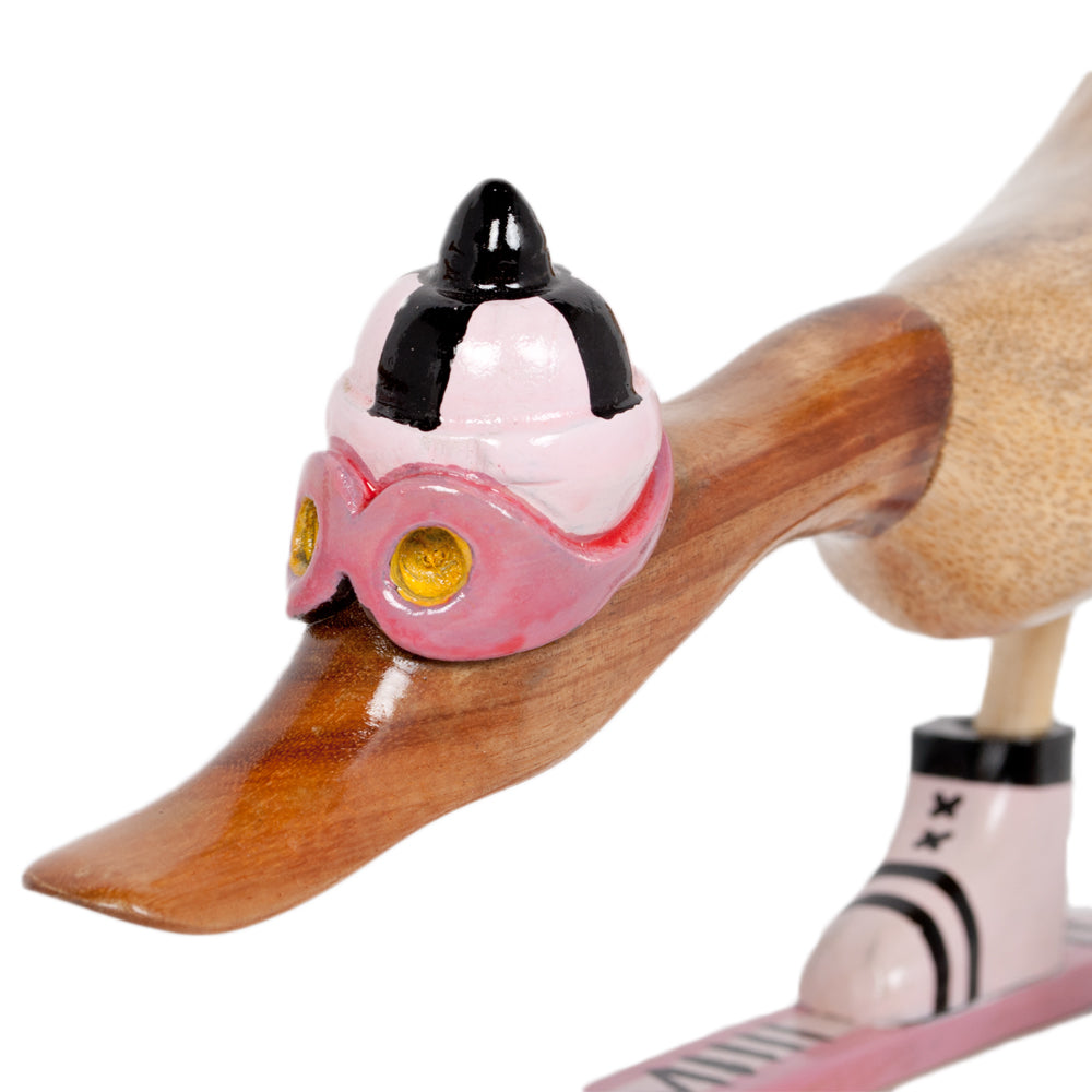 Deko-Figur DUCK SKI Bambus