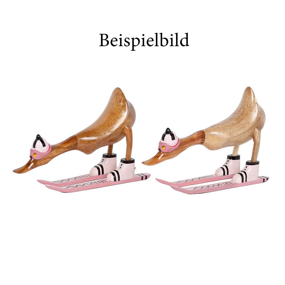Deko-Figur DUCK SKI Bambus