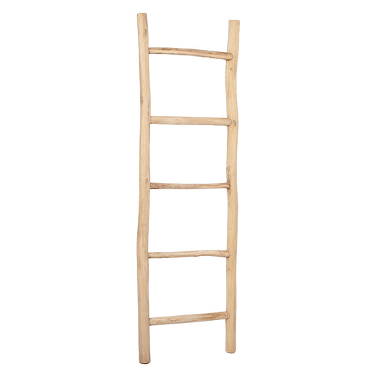 Deko-Leiter KEPALA ca. H150cm Natural Teak Handtuchhalter Kleiderständer