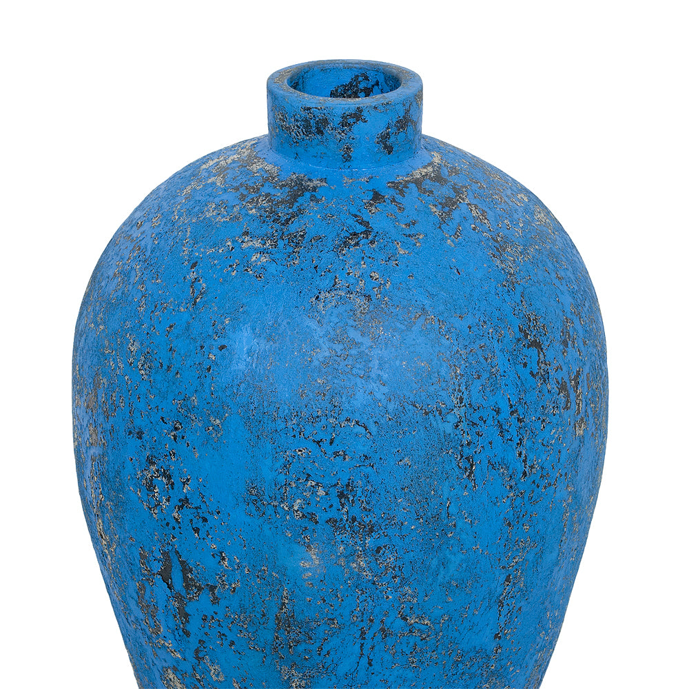Deko-Vase COTTA-L Antik-Blau