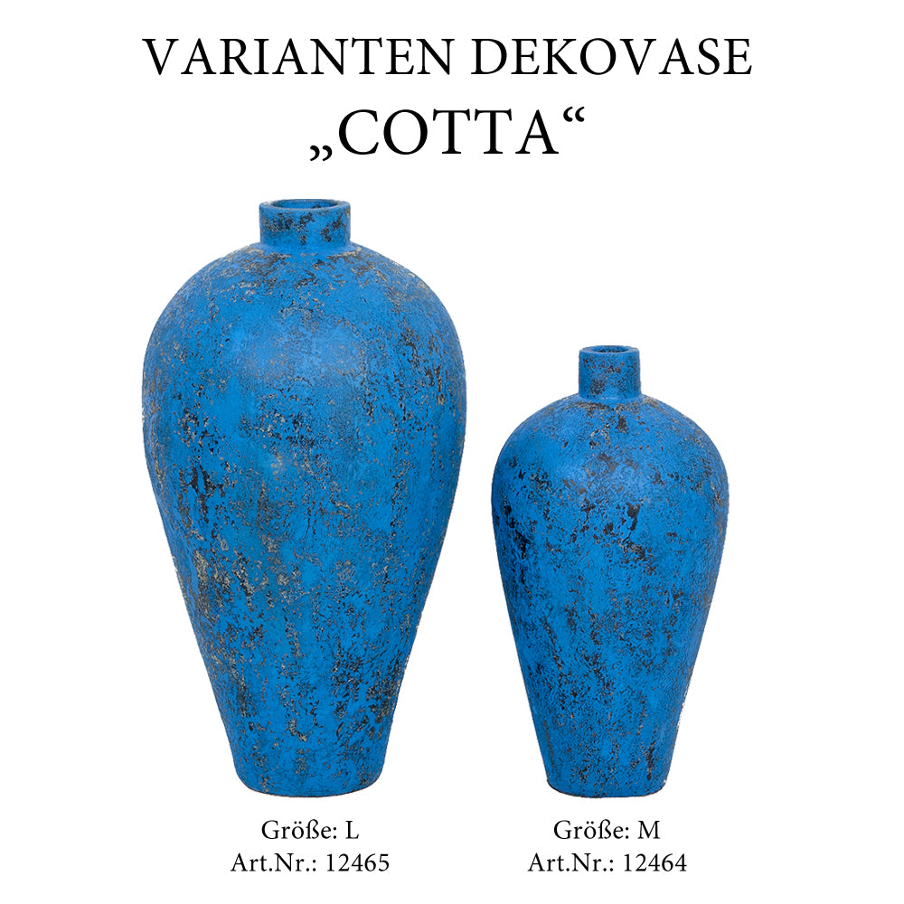 Deko-Vase COTTA-L Antik-Blau