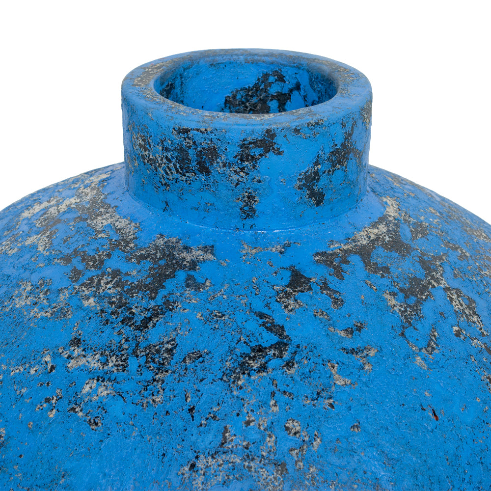 Deko-Vase COTTA-L Antik-Blau