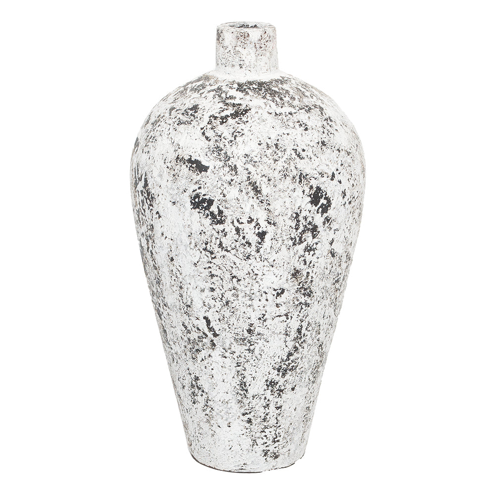 Deko-Vase COTTA-M Antik-Weiß