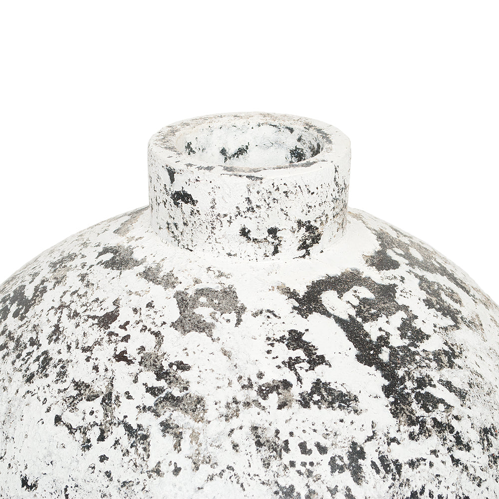 Deko-Vase COTTA-M Antik-Weiß
