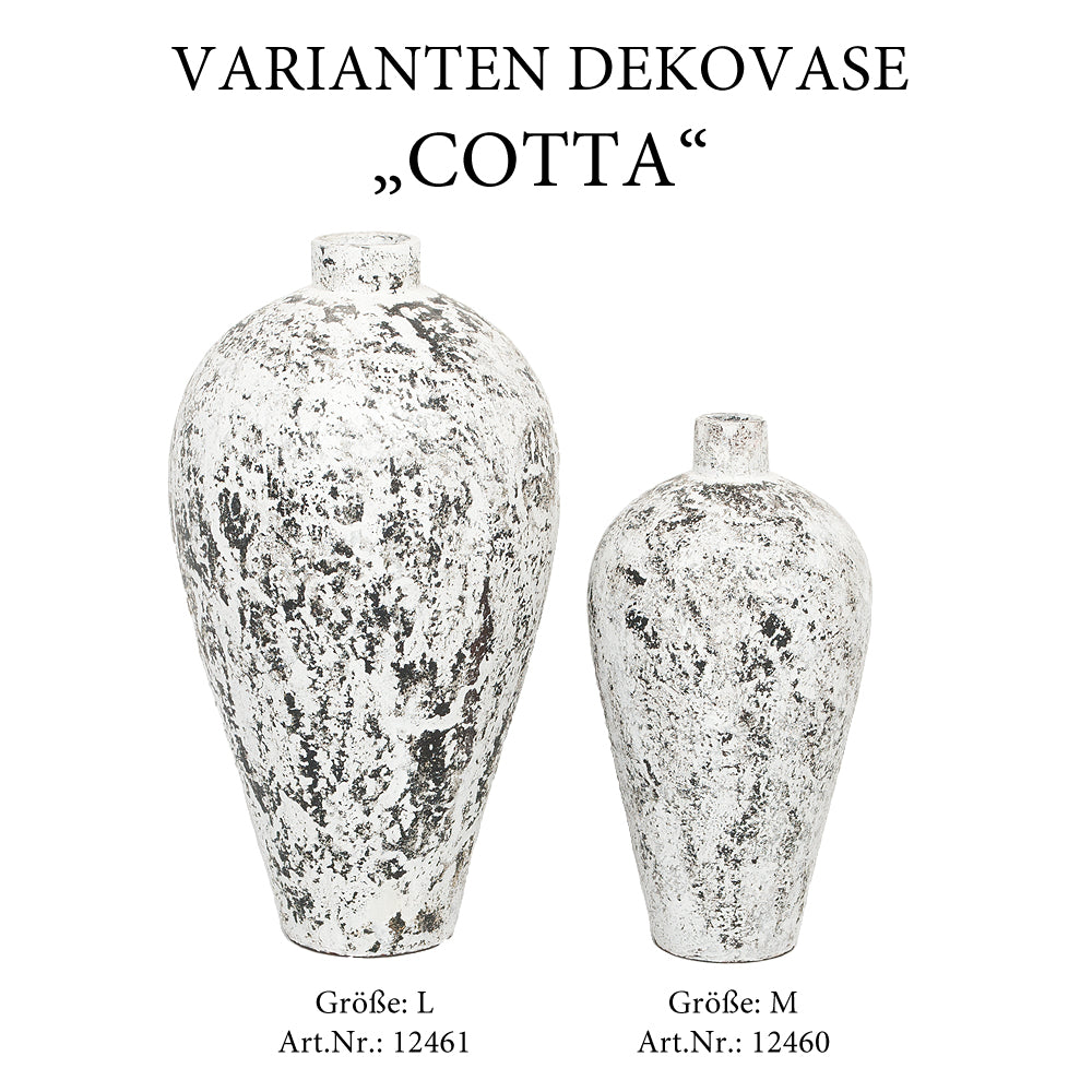 Deko-Vase COTTA-M Antik-Weiß