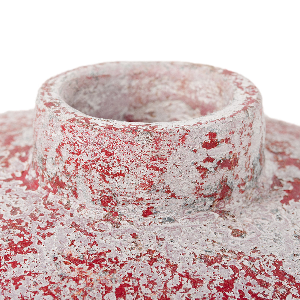 Deko-Vase MARINA Antik-Weiß-Rot ca. H19cm