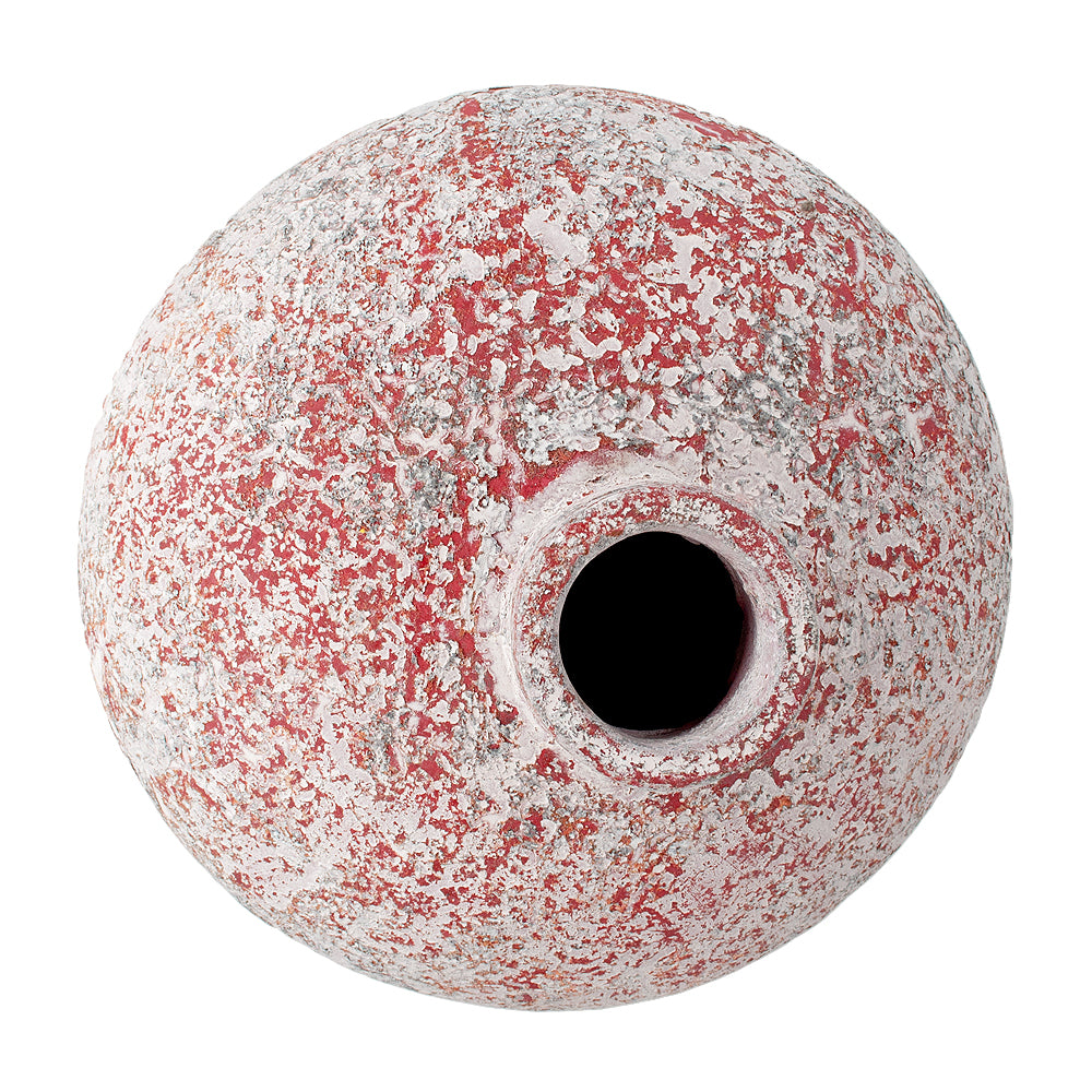 Deko-Vase MARINA Antik-Weiß-Rot ca. H19cm