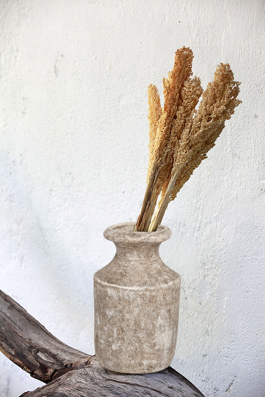 Deko-Vase OREOL Antik-Creme-Washed ca. H29cm