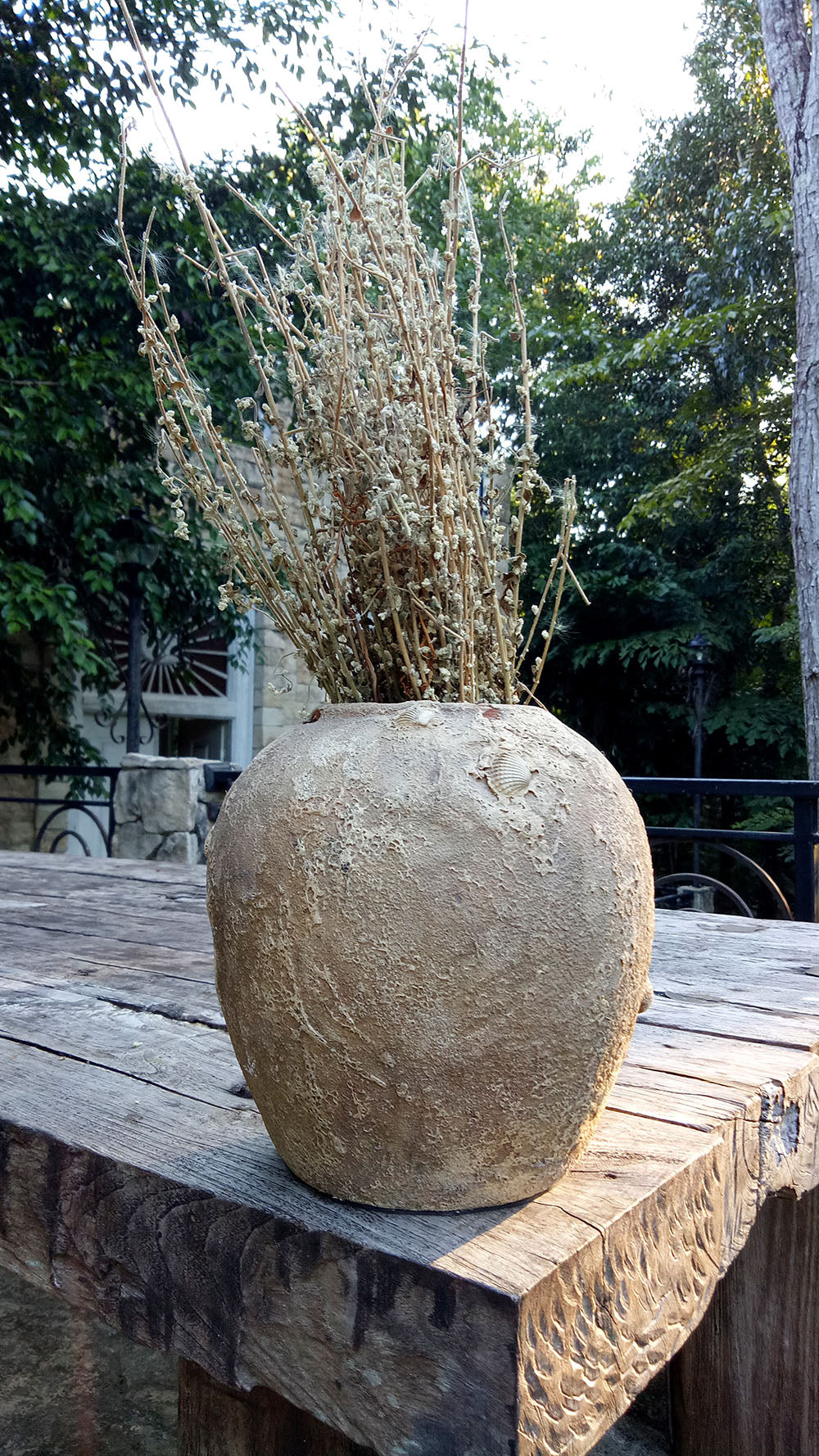 Deko-Vase SEANIC Antik-Fossil-Braun ca. H20cm