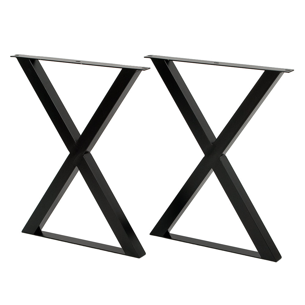 Esstischgestell "X" Schwarz Stahl