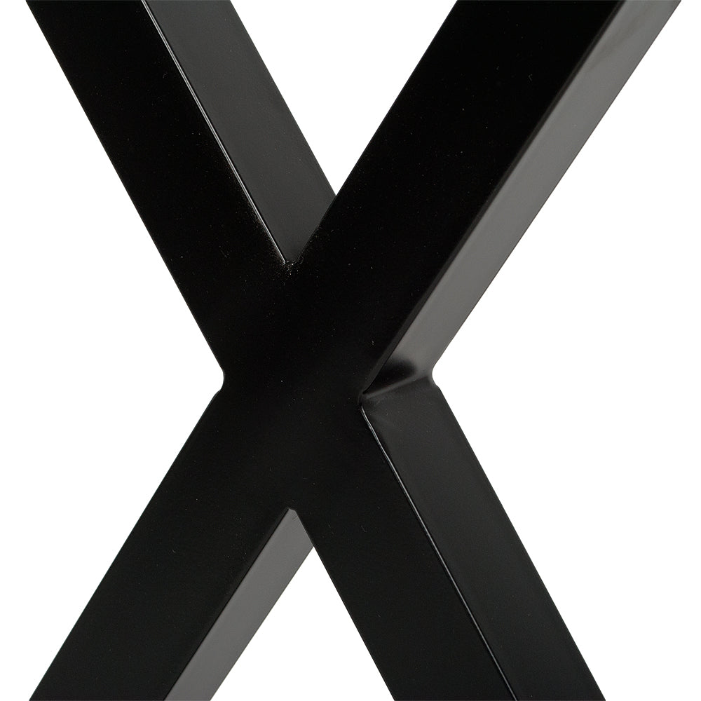 Esstischgestell "X" Schwarz Stahl