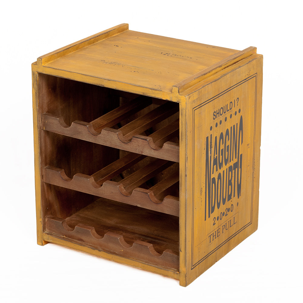Flaschenbox SURAT Antique Yellow ca. H40cm Mahagoni Shabby Weinregal