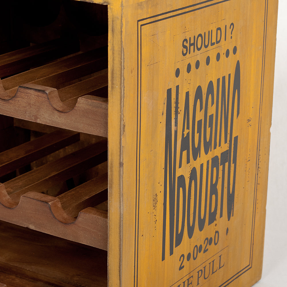 Flaschenbox SURAT Antique Yellow ca. H40cm Mahagoni Shabby Weinregal