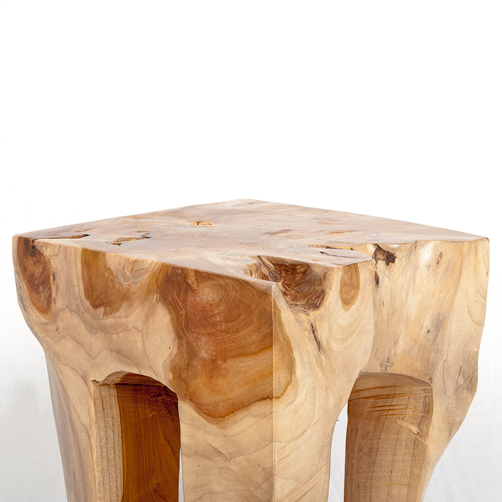 Teak Hocker ZAHN H40cm Beistelltisch Massivholz