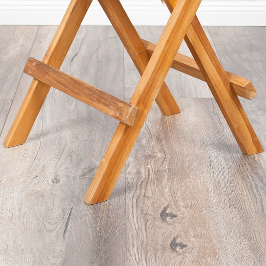 Teak Klapptisch KURSI-Okto 50cm Natural Massivholz Beistelltisch Outdoor
