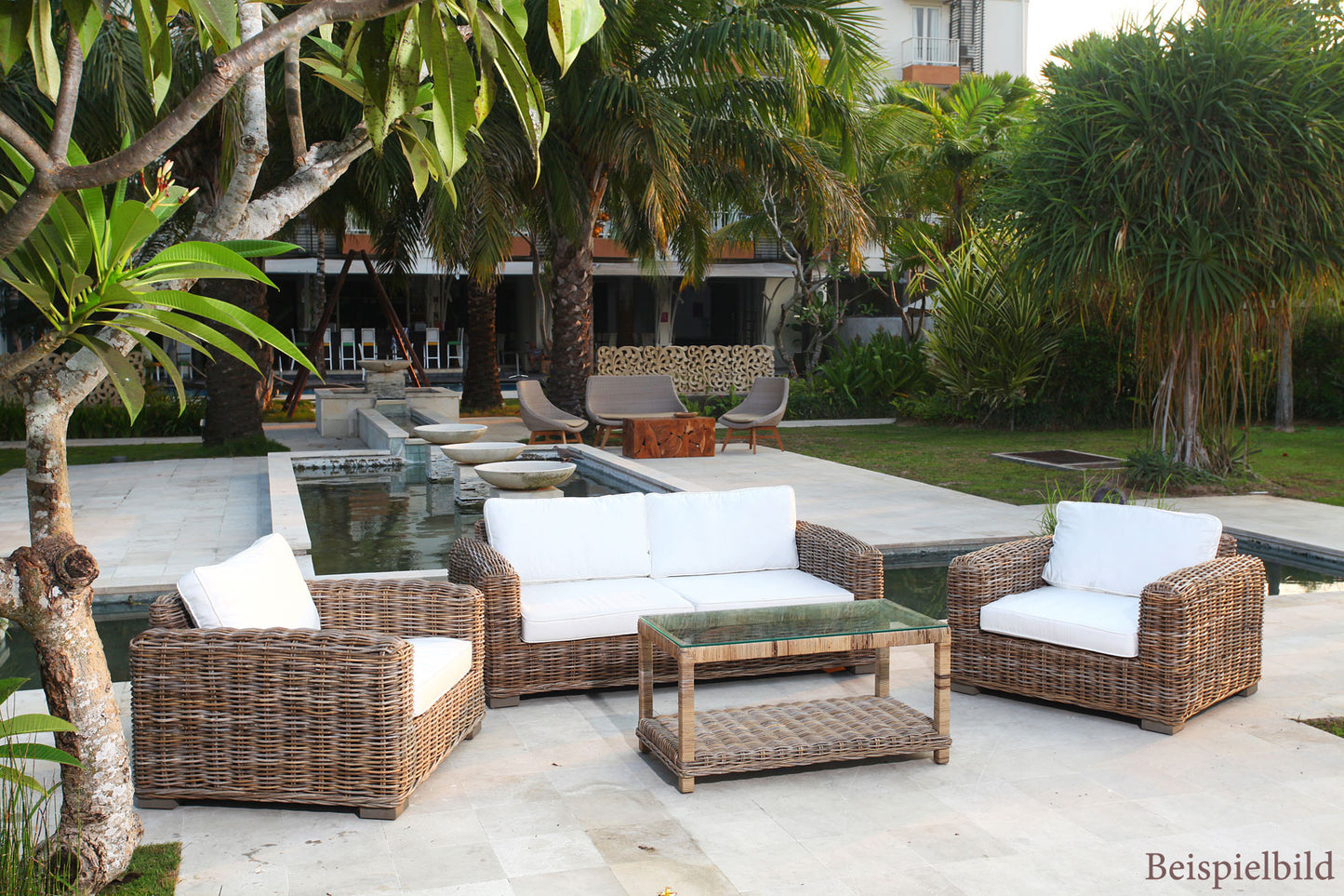 Lounge Couchtisch LIVING in Grey ca. L100cm Rattan