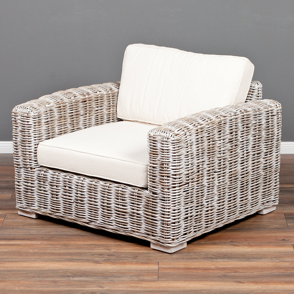 Lounge Sessel LIVING White Wash ca. B90cm Rattan