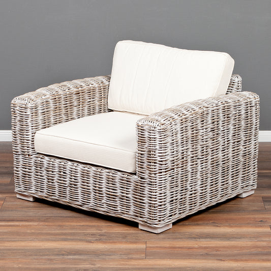 Lounge Sessel LIVING White Wash ca. B90cm Rattan