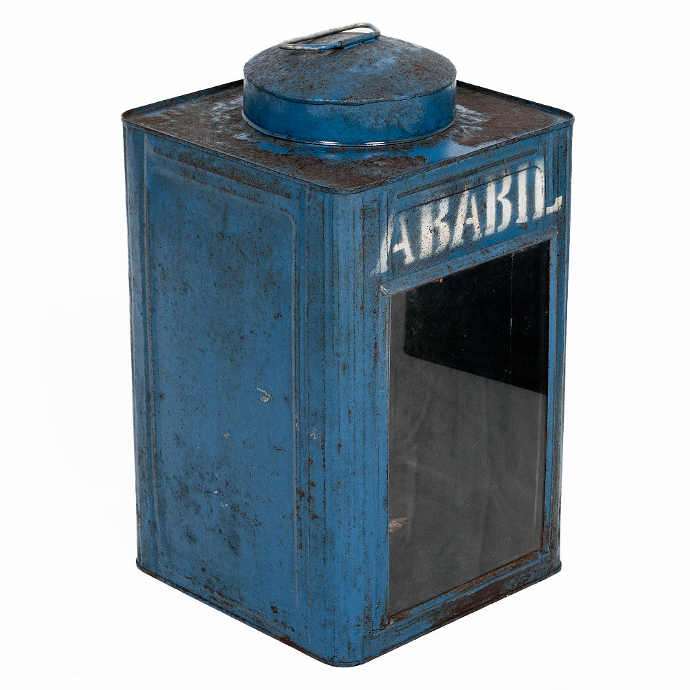 Metall Laterne CRACK ca. H40cm Antik-Blau