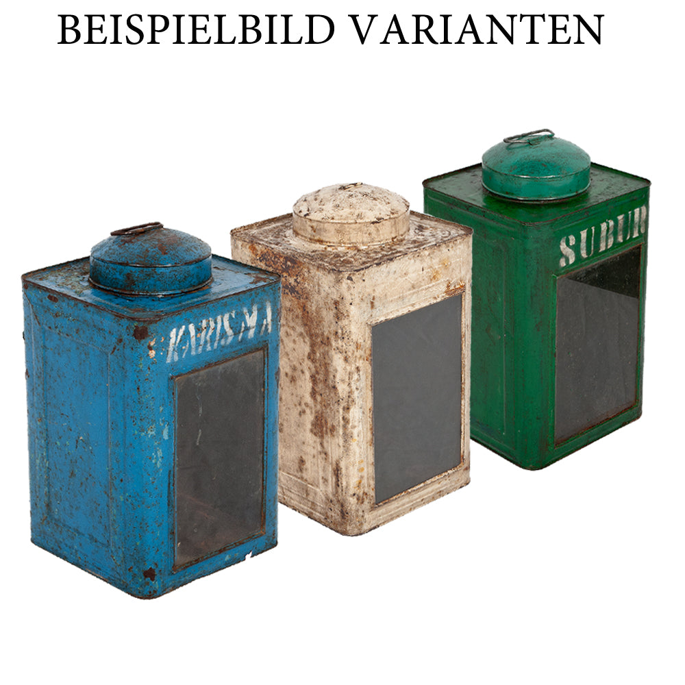 Metall Laterne CRACK ca. H40cm Antik-Blau