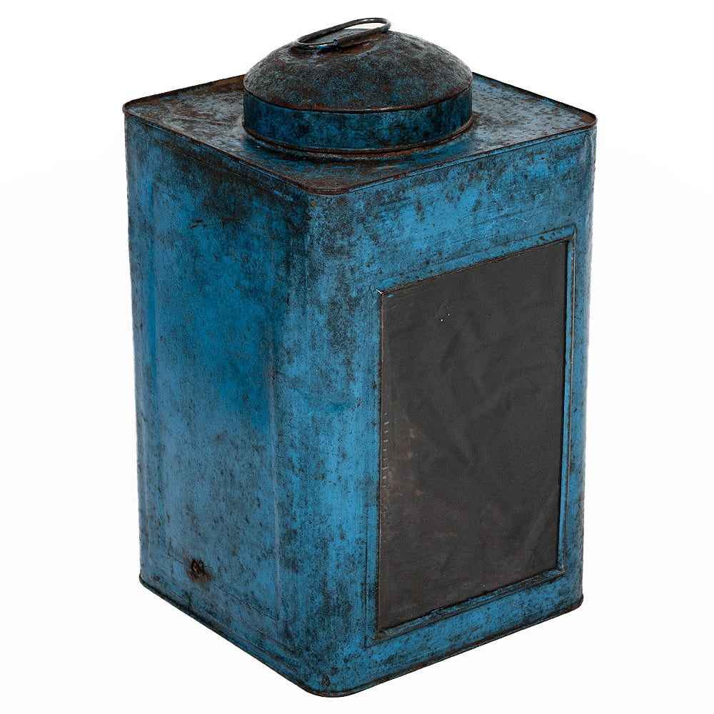 Metall Laterne CRACK ca. H40cm Antik-Blau