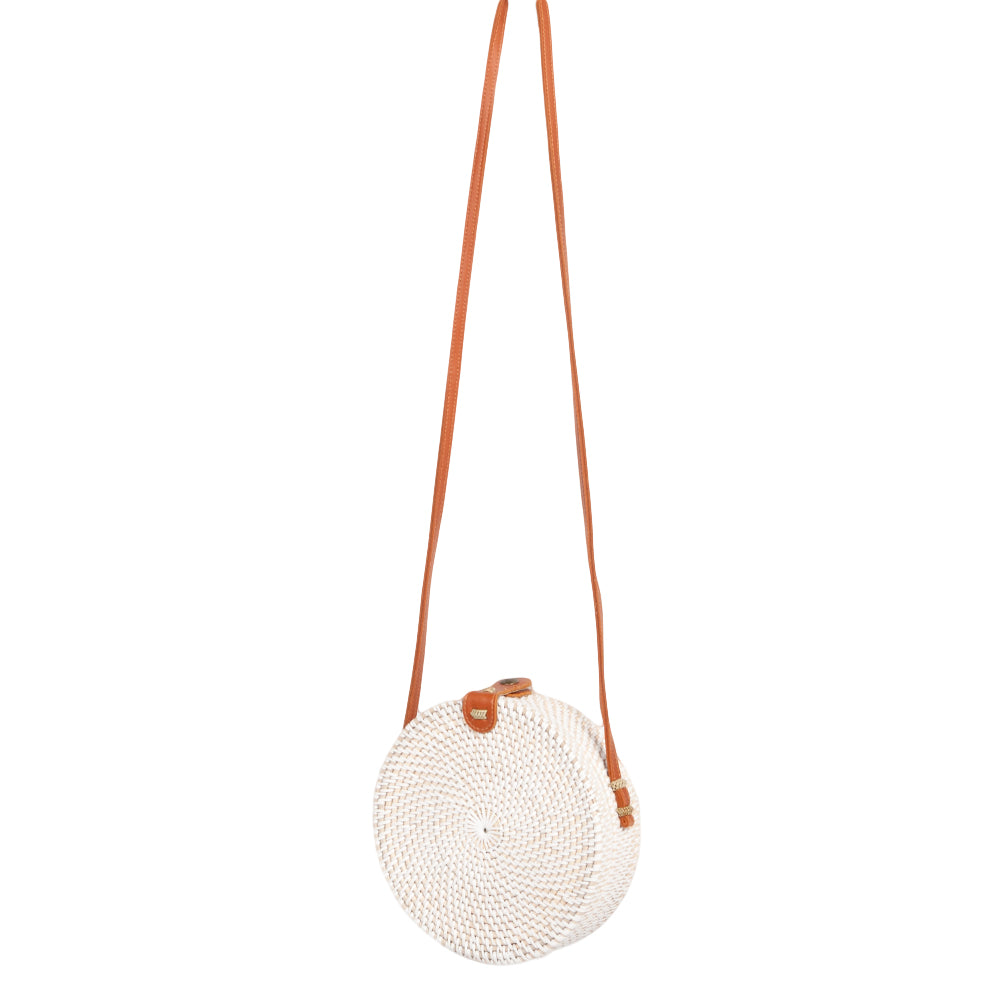 Rattan Handtasche TONDO ca. D20cm White Wash
