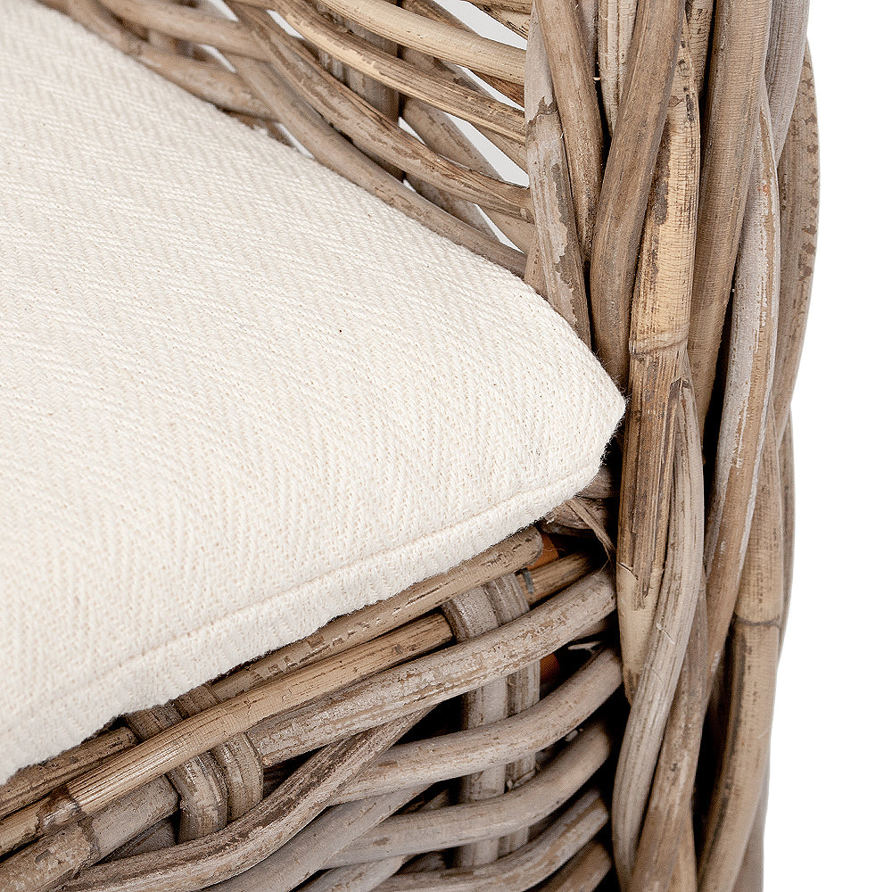 Rattan Kinder-Sessel LOTTI Natural Grey inkl. Sitzkissen ca. H60cm