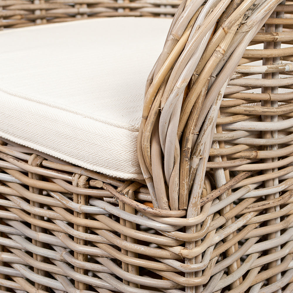 Rattan-Sessel CHARLOTTE Natural Grey inkl. Sitzkissen