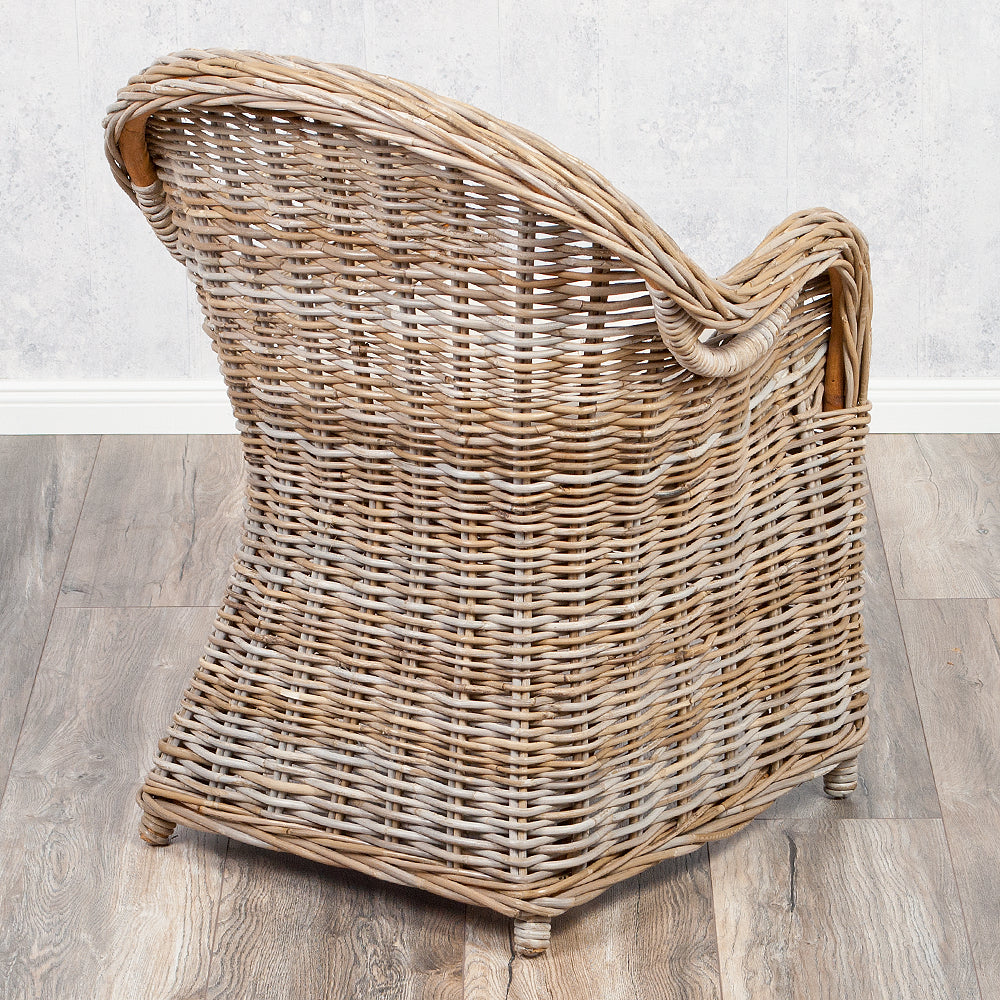 Rattan-Sessel CHARLOTTE Natural Grey inkl. Sitzkissen