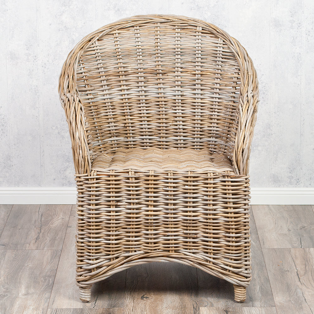 Rattan-Sessel CHARLOTTE Natural Grey inkl. Sitzkissen
