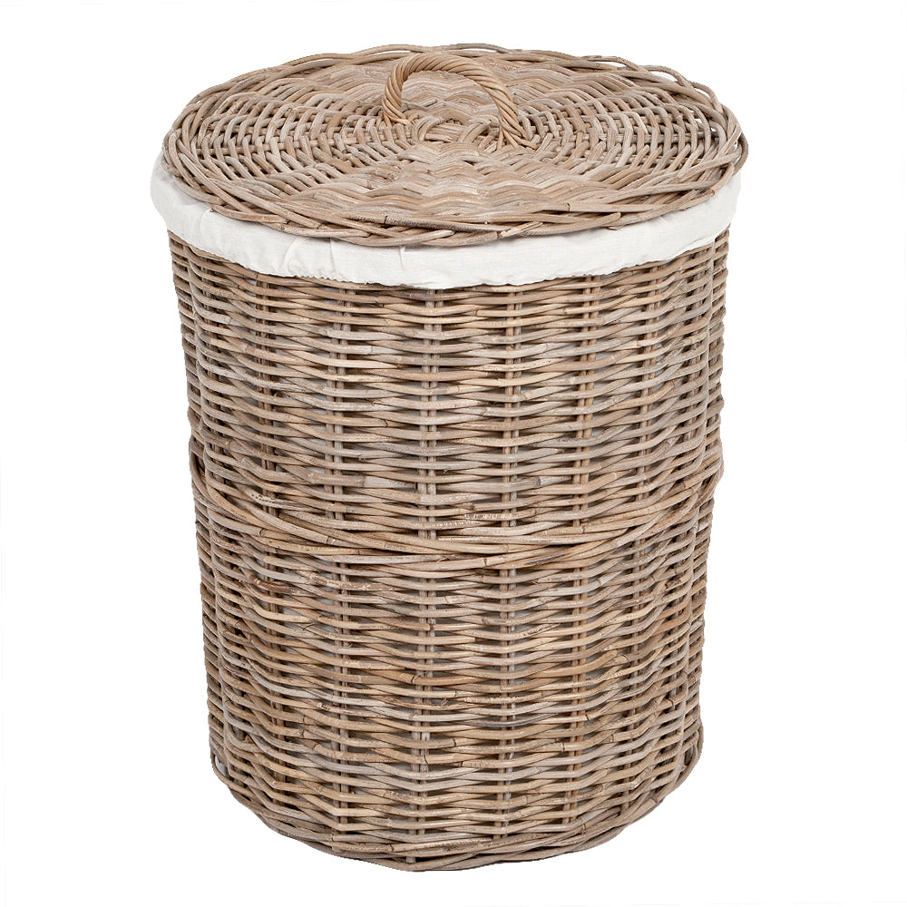 Rattankorb CIREBON-F Natural-Grau ca. 30x35cm Wäschekorb