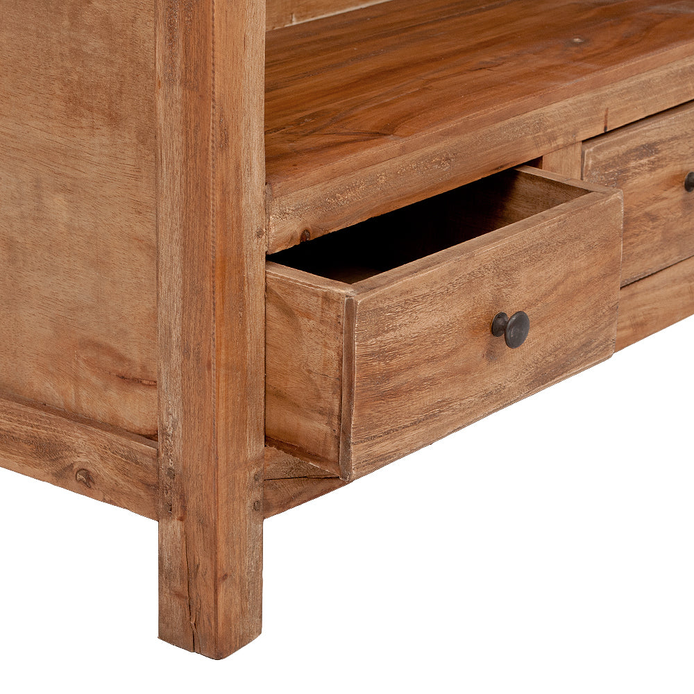 Massivholz Regal RACK-L 100cm Rustic-Teak Mahagoni