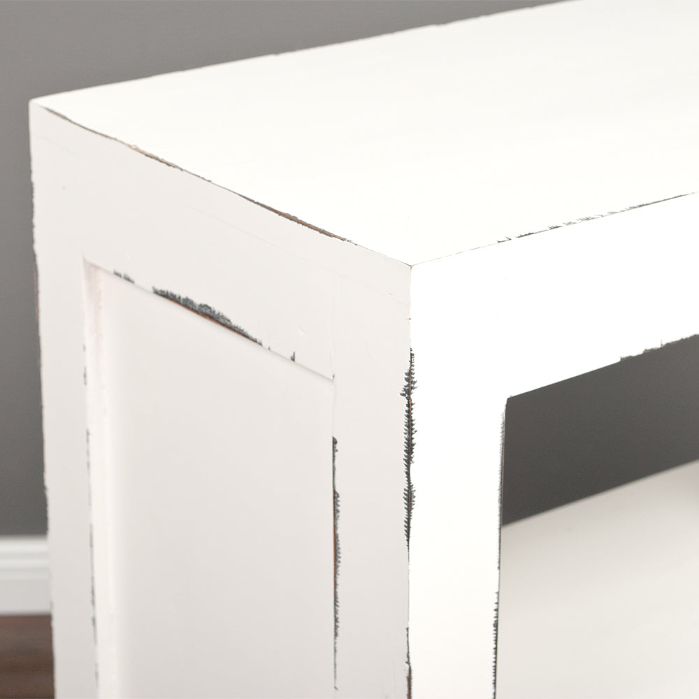 Massivholz Regal REOL 75cm Antik-Weiß Mahagoni