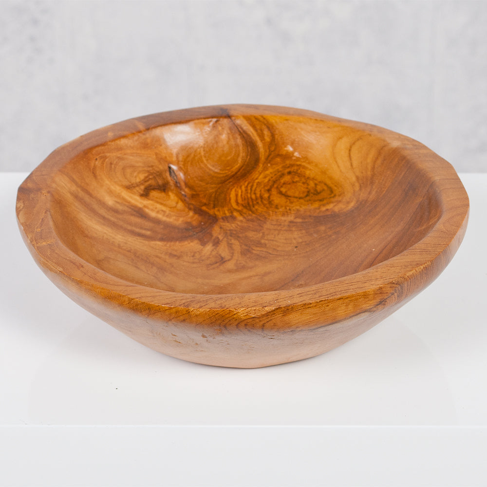 Schale TURKU ca. D20cm aus massivem Teak-Wurzelholz