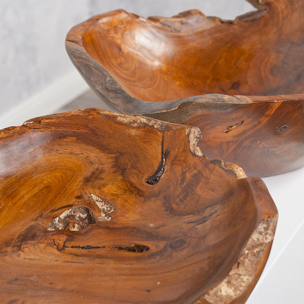 Schale TURKU Ø ca.: 30cm aus massivem Teak-Wurzelholz