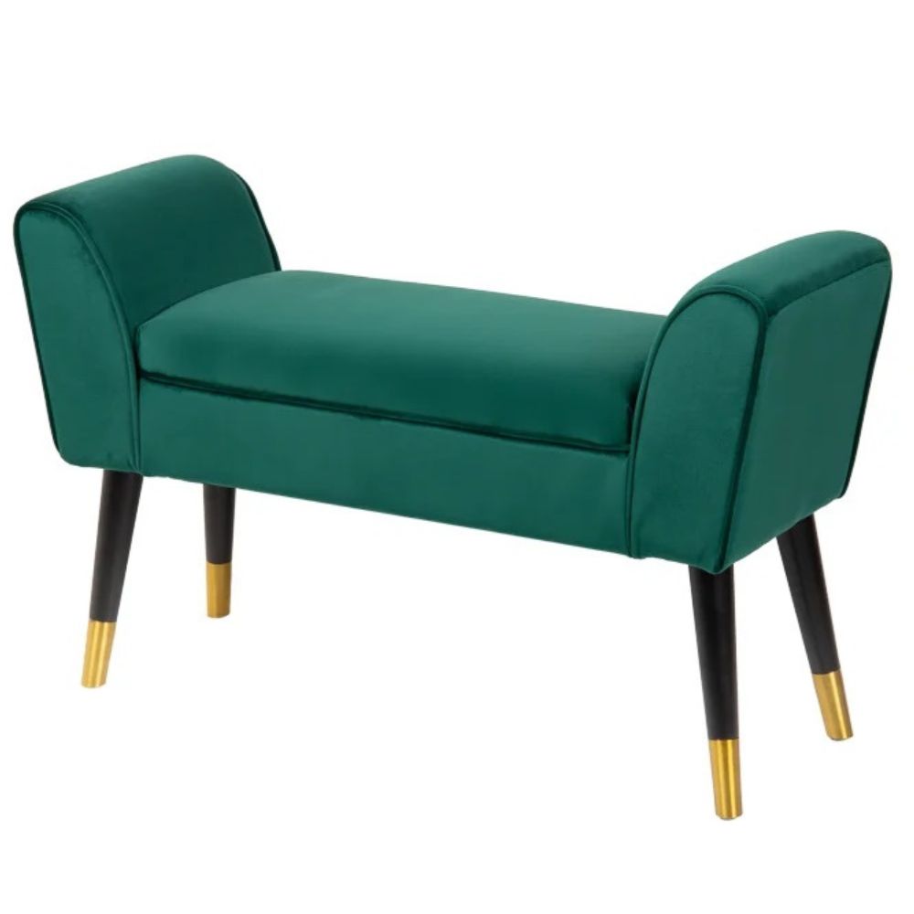 Elegante Sitzbank CAROLIN 90cm grün Samt
