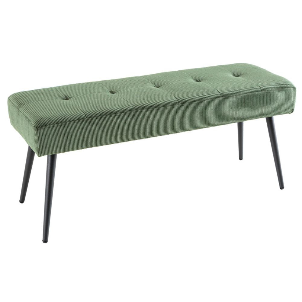 Moderne Sitzbank BELLE 100cm grün Cord
