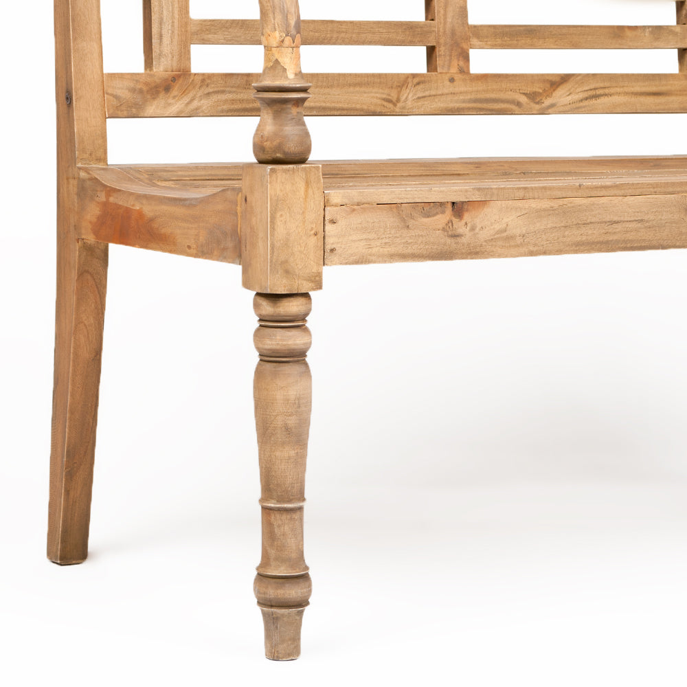 Massivholz Sitzbank CHRISTOS Antique-Natural 100cm Mahagoni