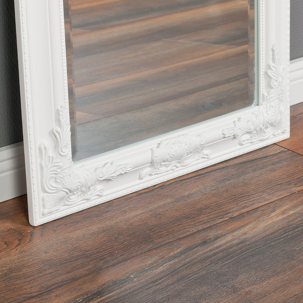 Eleganter Barock Spiegel BESSA 120x60cm weiss Holzrahmen