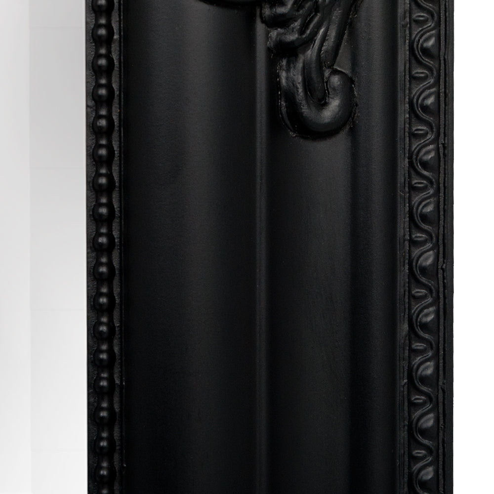 Eleganter Barock-Spiegel BESSA 80x60cm schwarz matt Holzrahmen