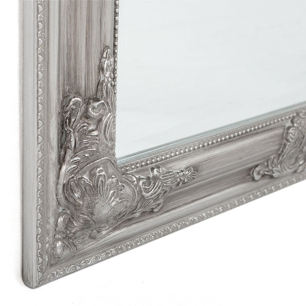 Eleganter Barock Spiegel BESSA 160x60cm silber-antik Holzrahmen