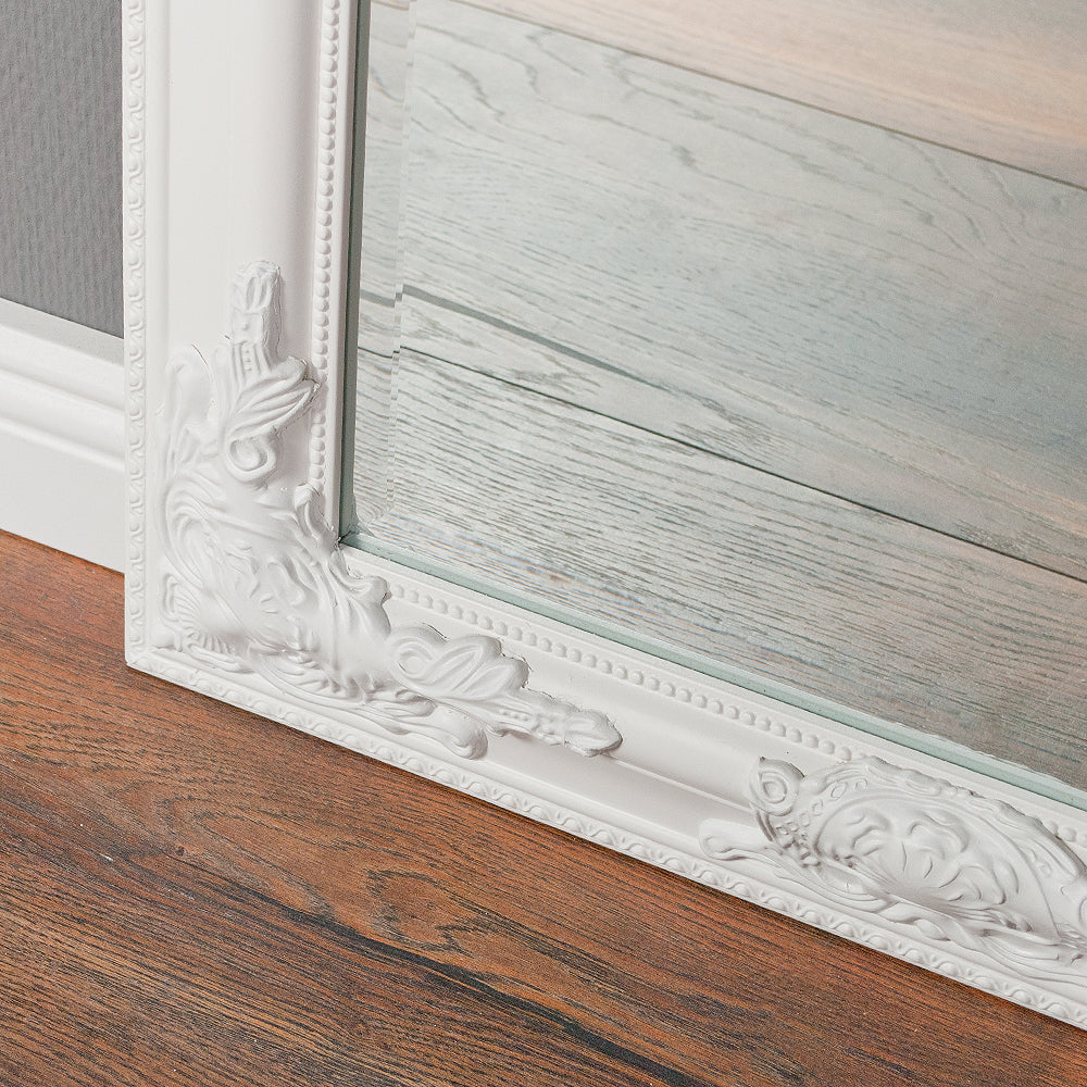 Eleganter Barock-Spiegel BESSA 80x60cm weiss Holzrahmen