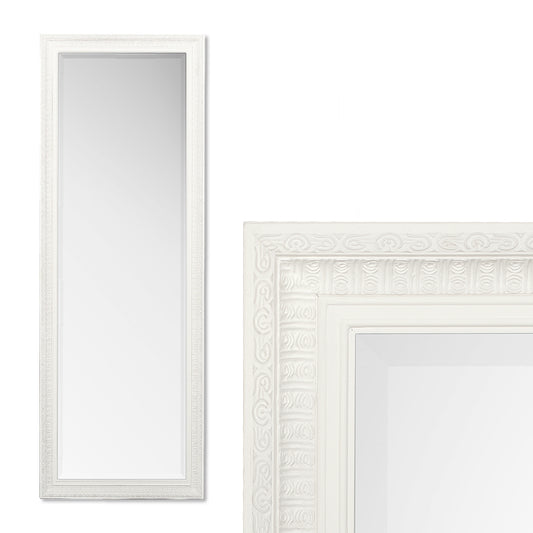 Eleganter Spiegel BESTY Weiss Matt 140x50cm Holzrahmen