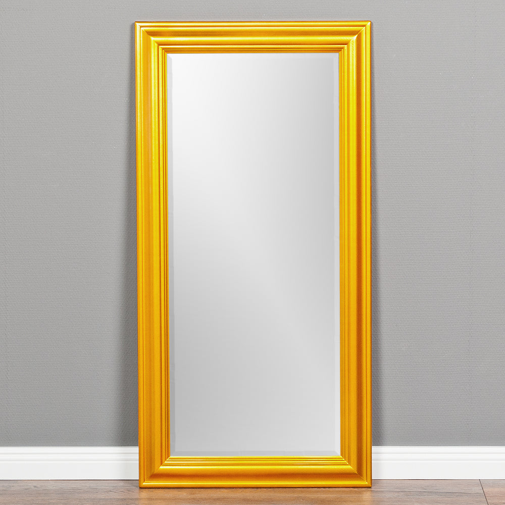 Spiegel ONDA 100x50cm Glanz Gold Holzrahmen