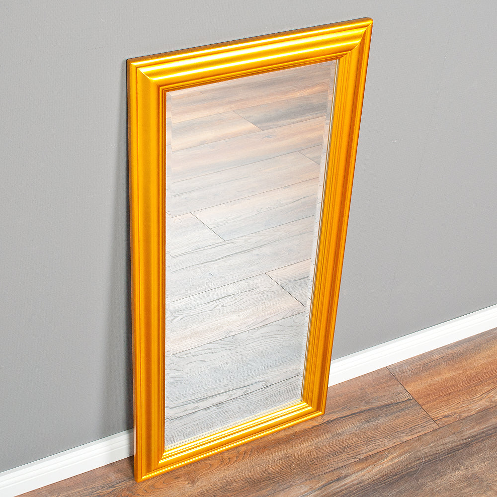 Spiegel ONDA 100x50cm Glanz Gold Holzrahmen