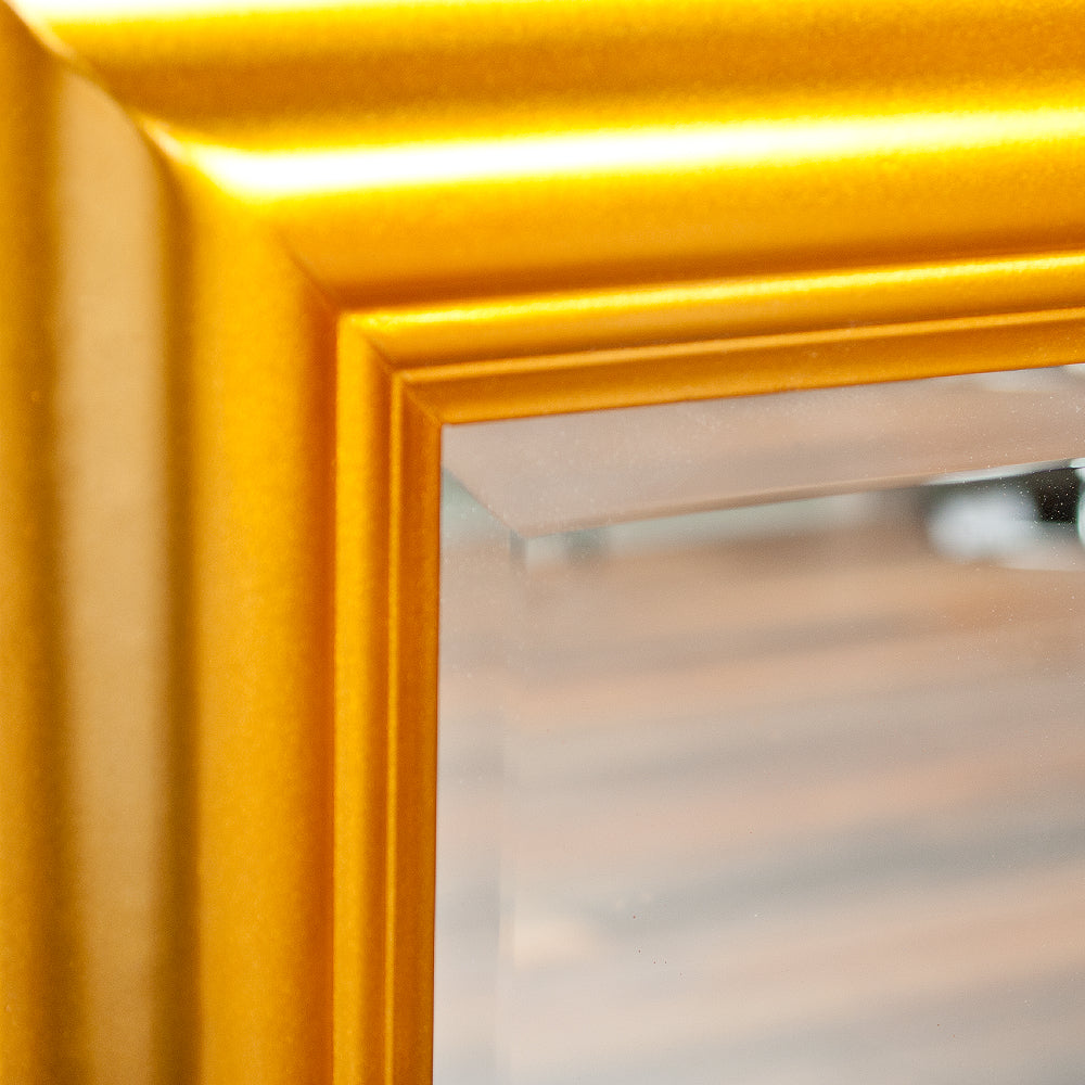 Spiegel ONDA 100x50cm Glanz Gold Holzrahmen