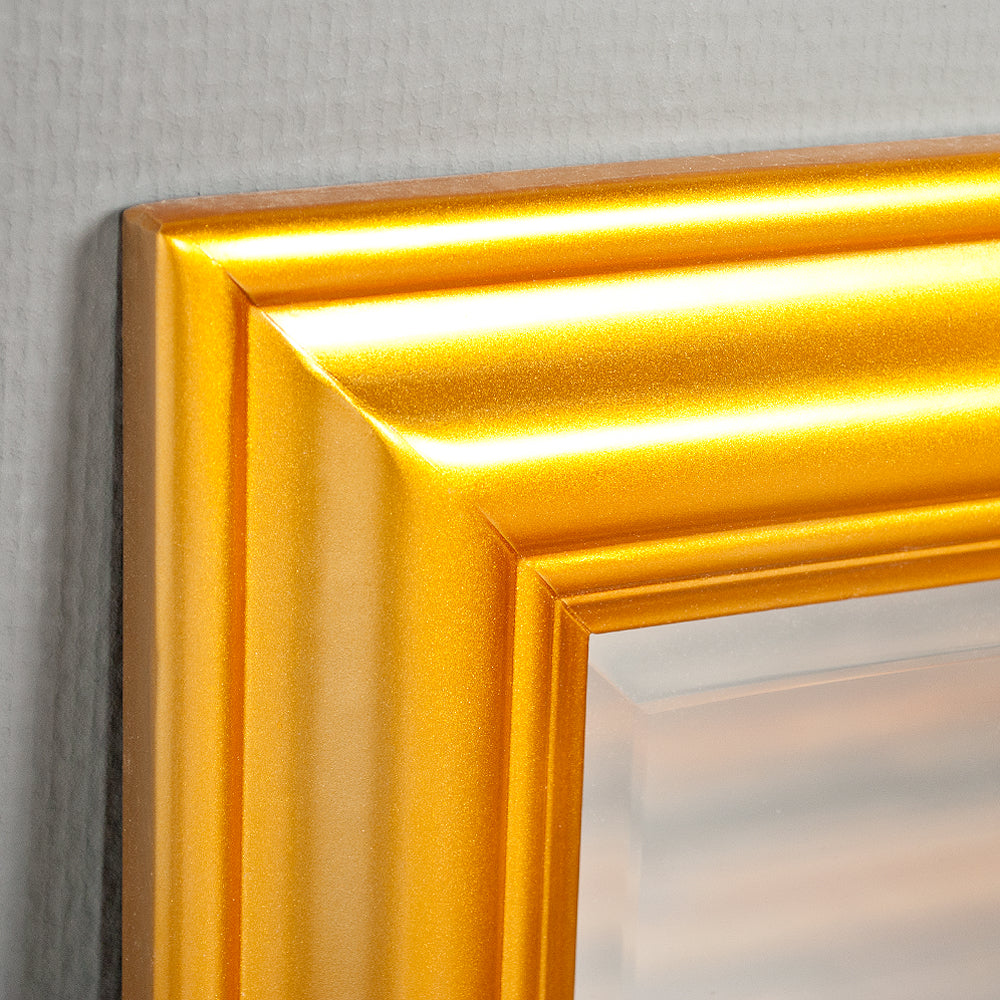 Spiegel ONDA 100x50cm Glanz Gold Holzrahmen