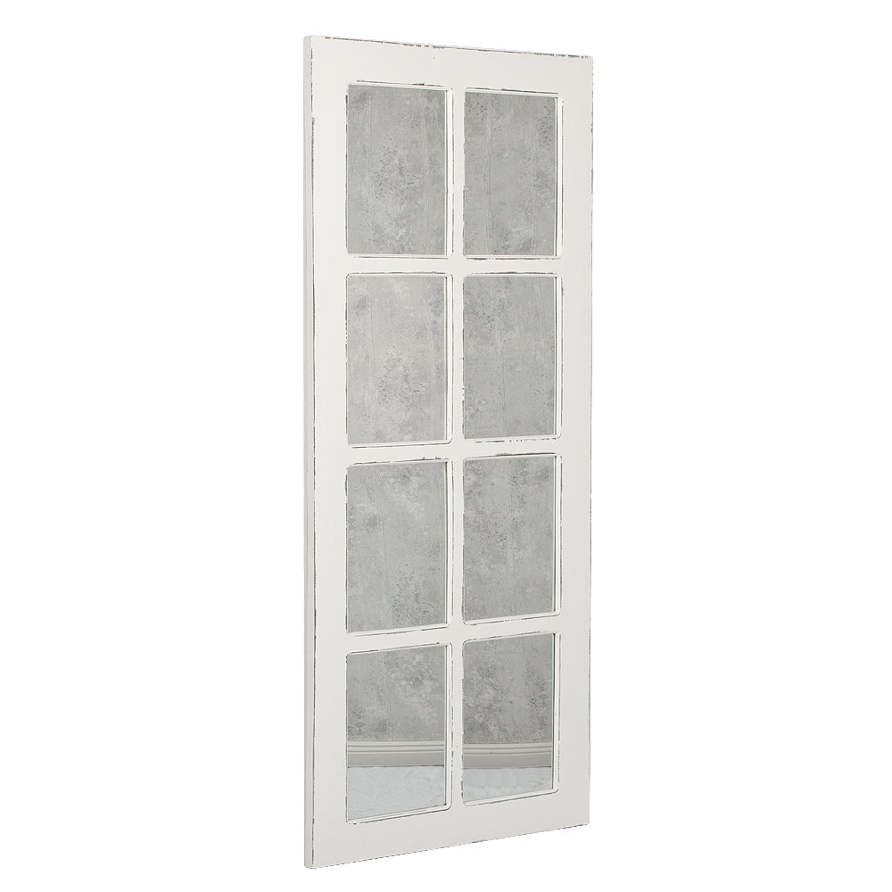 Landhaus Spiegel WINDOW Antik-Weiß 180x80cm Holzrahmen