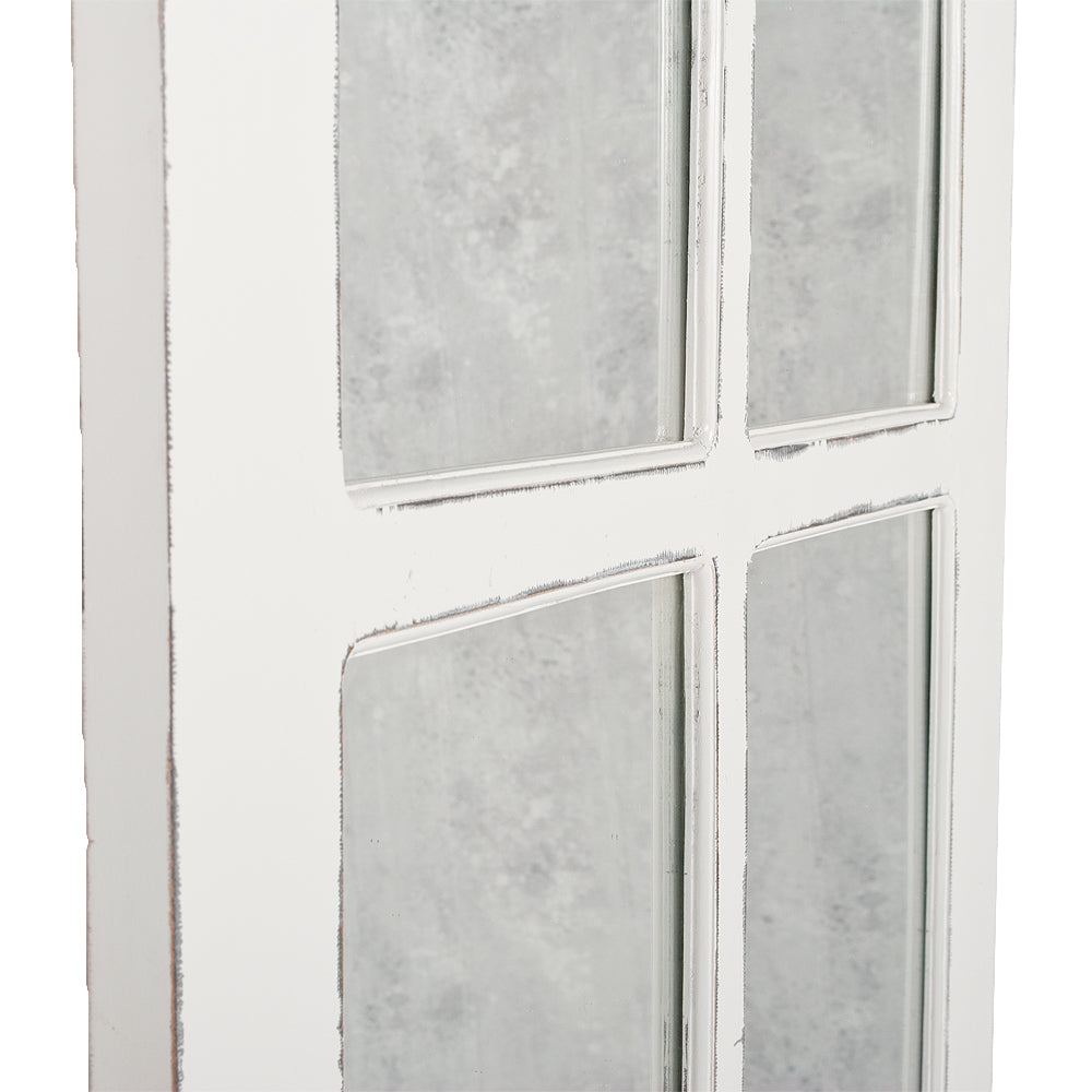 Landhaus Spiegel WINDOW Antik-Weiß 180x80cm Holzrahmen